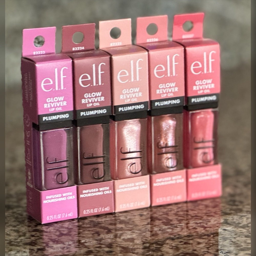 Elf Glow Reviver Oil Tinted LIP PLUMPER (5) pc NEW/sealed